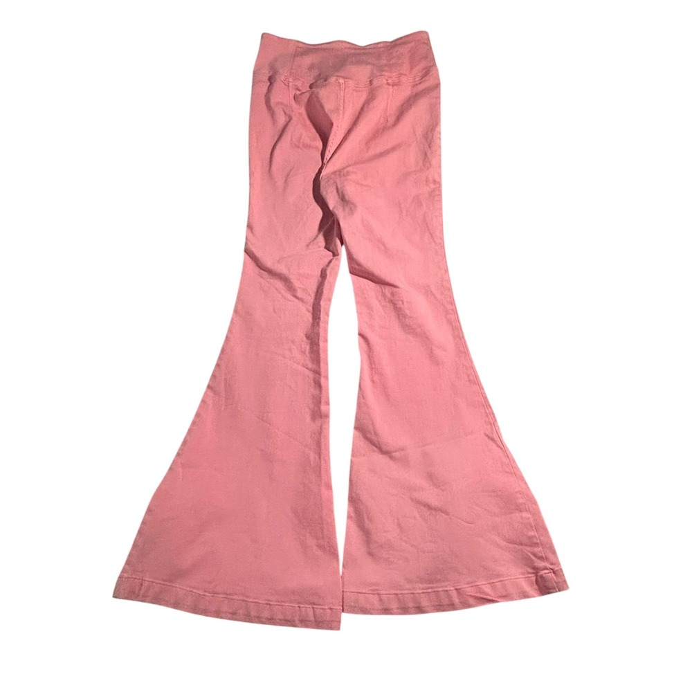 We The Free Venice Beach Flare Jeans Peony Pink High Rise Bell Bottom Size 31 - Picture 4 of 14